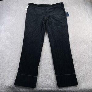 VINTAGE Polo Ralph Lauren Pants Mens 40 Black Corduroy Unhemmed Italy‎ NEW NWT